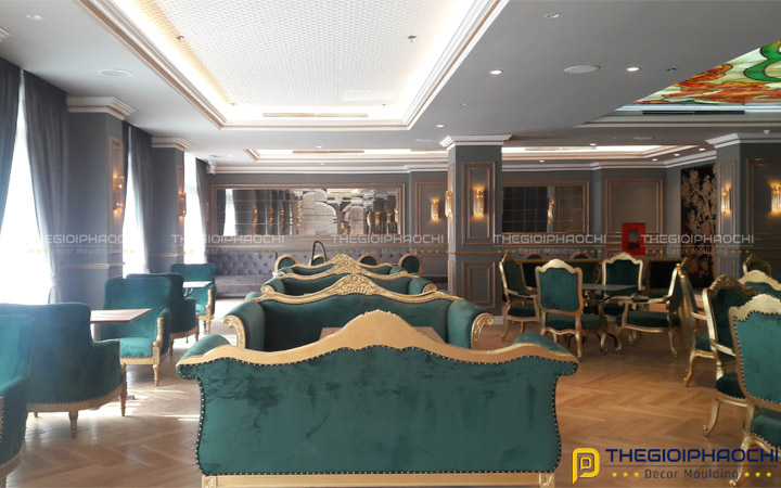 Thi công phào chỉ trần, chỉ khung tường khách sạn MAJESTIC